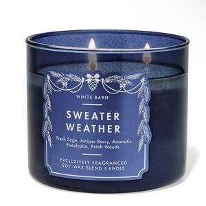 White Barn Sweater Weather Candle - Deep Blue